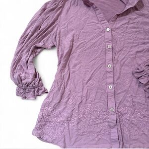 Embroidered Lilac Top With Princess Sleeves
